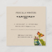 Niedlicher Froschfrosch Quadratische Visitenkarte (Rückseite)