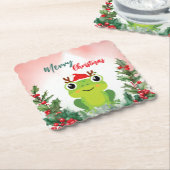 Niedlicher Froschfrosch Weihnachtsfrosch Weihnacht Untersetzer (angewinkelt)