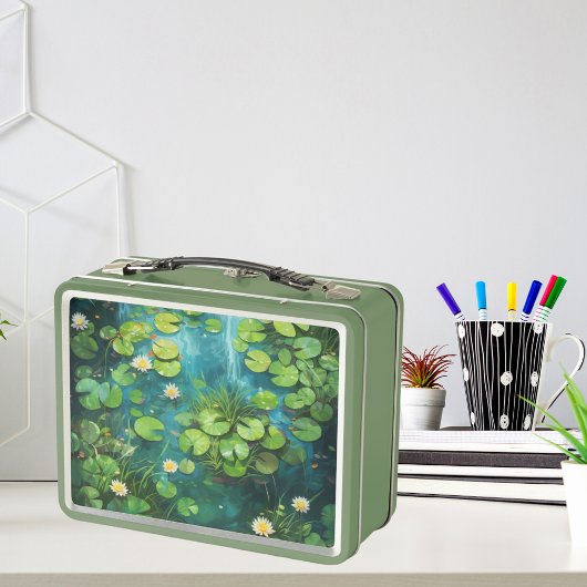 niedlicher Froschgrün-individuelle Name Metall Brotdose