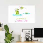 Niedlicher Froschhoppy Glückstag Muttertag Poster (Heimbüro)