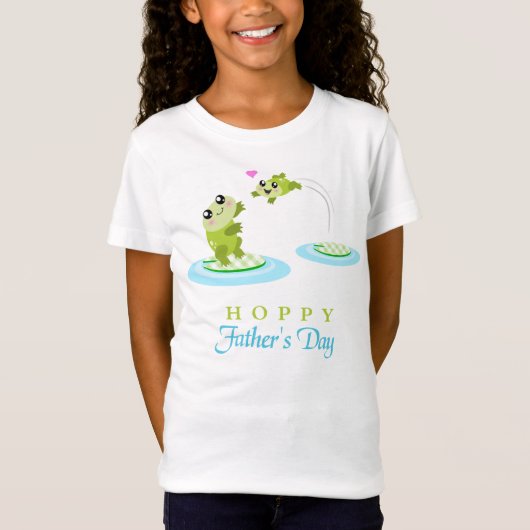 Niedlicher Froschhoppy Happy Vatertag T-Shirt (Vorderseite)