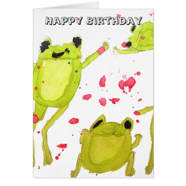 Niedlicher Froschillustrationsgeburtstag (Vorne)