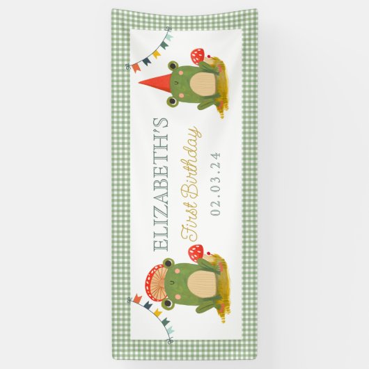 Niedlicher Froschpilz Banner (Vertikal)