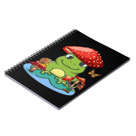 Niedlicher Froschpilz-Hut-Schmetterling Notizblock (Linke Seite)