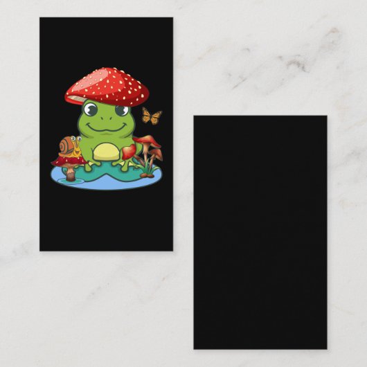 Niedlicher Froschpilz-Hut-Schmetterling Visitenkarte (Vorne/Hinten)