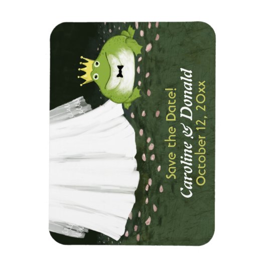 Niedlicher Froschprinz Humorvolle Hochzeit retten Magnet (Vertikal)