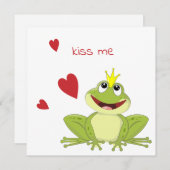 Niedlicher Froschprinz küsst mich Feiertagskarte (Vorne/Hinten)