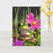 Niedlicher Froschpuff Toad zum Geburtstag Karte (Gelbe Blume)