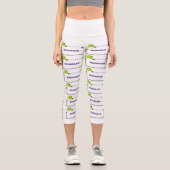 Niedlicher Froschsigne Cartoon Abbildung Capri Leggings (Vorderseite)