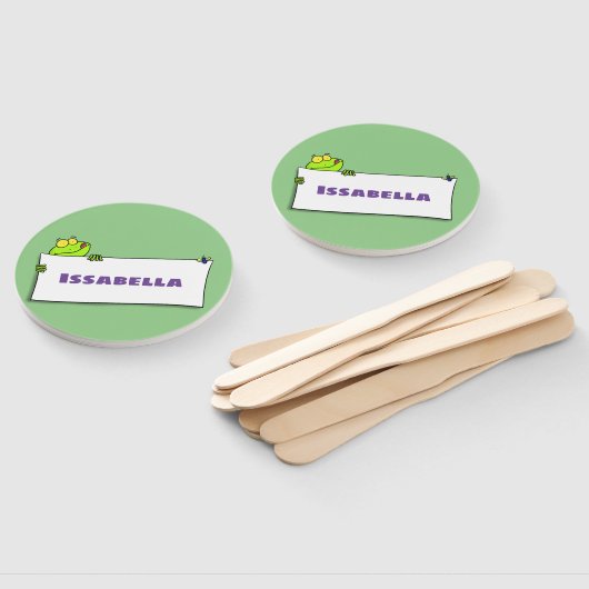 Niedlicher Froschsigne Cartoon Abbildung Fächer (Non-assembled)