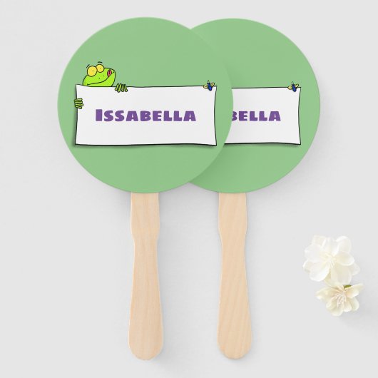 Niedlicher Froschsigne Cartoon Abbildung Fächer (Vorne und Hinten)