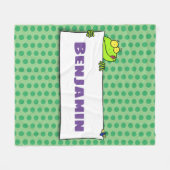 Niedlicher Froschsigne Cartoon Abbildung Fleecedecke (Vorderseite (Horizontal))