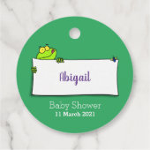 Niedlicher Froschsigne Cartoon Abbildung Geschenkanhänger (Rückseite)