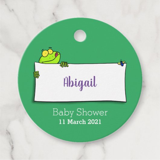 Niedlicher Froschsigne Cartoon Abbildung Geschenkanhänger (Vorderseite)