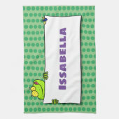 Niedlicher Froschsigne Cartoon Abbildung Geschirrtuch (Vertikal)