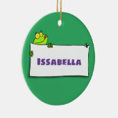 Niedlicher Froschsigne Cartoon Abbildung Keramik Ornament (Rechts)