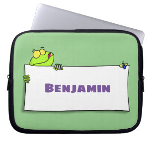 Niedlicher Froschsigne Cartoon Abbildung Laptopschutzhülle