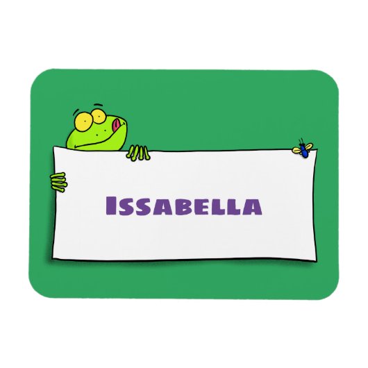 Niedlicher Froschsigne Cartoon Abbildung Magnet (Horizontal)