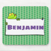 Niedlicher Froschsigne Cartoon Abbildung Mousepad (Vorne)