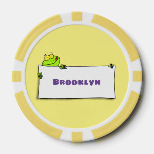 Niedlicher Froschsigne Cartoon Abbildung Pokerchips