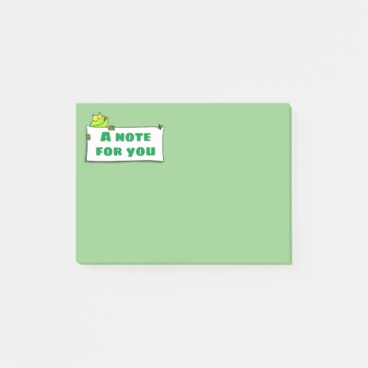 Niedlicher Froschsigne Cartoon Abbildung Post-it Klebezettel (Vorderseite)