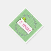 Niedlicher Froschsigne Cartoon Abbildung Serviette (Ecke)