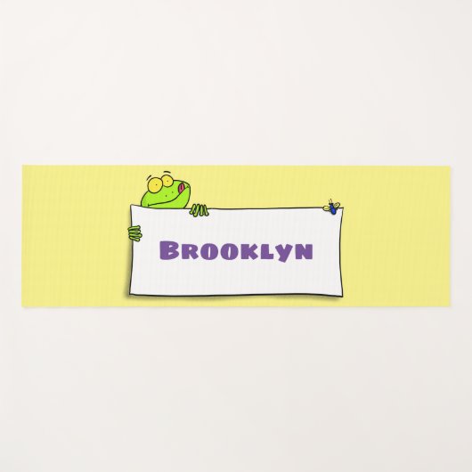 Niedlicher Froschsigne Cartoon Abbildung Yogamatte (Vorderseite (Horizontal))