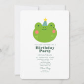 Niedlicher Froschwald mit Tieren Geburtstag Einladung (Vorderseite)