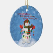 Niedlicher Frosty Snowman Holt Weihnachtslicht Keramik Ornament (Rechts)