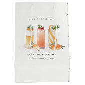 Niedlicher Fruchtcocktail Blush Orange jeden Gebur Mittlere Geschenktüte (Rückseite)