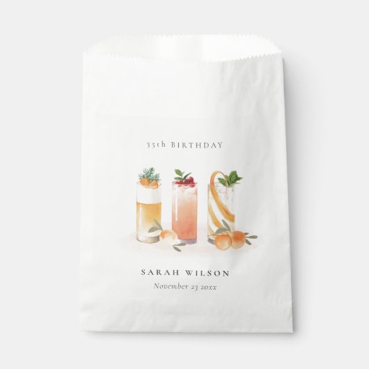 Niedlicher Fruchtcocktail Orange Blush Jegliche Ja Geschenktütchen (Vorderseite)