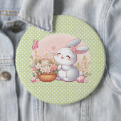 Niedlicher Frühjahr/Osterhase mit Ei Button (Beispiel)