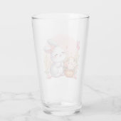 Niedlicher Frühjahr/Osterhase mit Ei Glas (Rückseite)