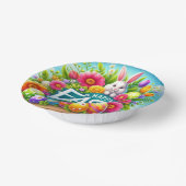 Niedlicher Frühjahr/Osterhase mit Ei Pappteller (Gewinkelt)