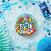 Niedlicher Frühjahr/Osterhase mit Ei Pappteller (Party)