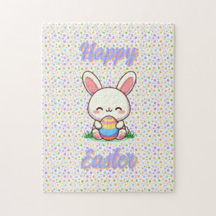 Niedlicher Frühjahr/Osterhase mit Ei Puzzle