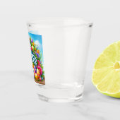 Niedlicher Frühjahr/Osterhase mit Ei Schnapsglas (Rechts)