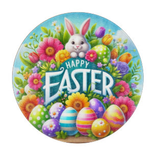 Niedlicher Frühjahr/Osterhase mit Ei Schneidebrett