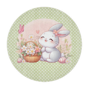 Niedlicher Frühjahr/Osterhase mit Ei Schneidebrett