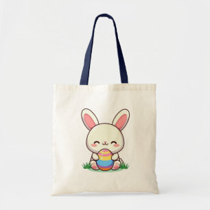 Niedlicher Frühjahr/Osterhase mit Ei Tragetasche