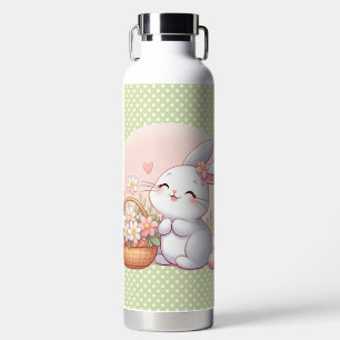 Niedlicher Frühjahr/Osterhase mit Ei Trinkflasche