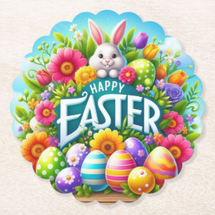 Niedlicher Frühjahr/Osterhase mit Ei Untersetzer