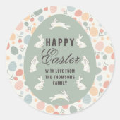 Niedlicher Frühling Bunnies Happy Oaster Runder Aufkleber (Vorderseite)