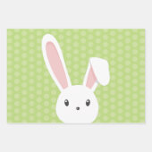 Niedlicher Frühling Bunny Happy Oster lustiges Grü Geschenkpapier Set (Vorderseite)