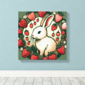 Niedlicher Frühling Bunny Rabbit Baby Bunnies Rabb Leinwanddruck (Insitu (Holzboden))