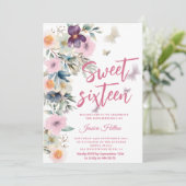 Niedlicher Frühling Butterfly boho blumensüß 16 Einladung (Stehend Vorderseite)