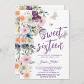 Niedlicher Frühling Butterfly boho blumensüß 16 Einladung (Vorne/Hinten)