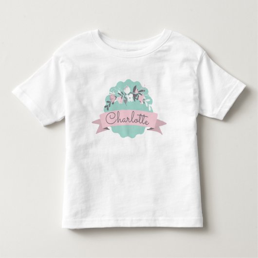 Niedlicher Frühling Osterblume Rosa Ribbon Persona Kleinkind T-shirt (Vorderseite)