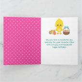 Niedlicher Frühling Osterküken und Schokoladeneier Karte (Innenseite)
