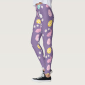 Niedlicher Frühling Ostern Bunny Floral Muster Ei  Leggings (Links)